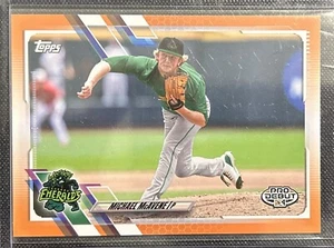 2021 Topps Pro Debut Michael McAvene Orange Refractor Prospect SP Card /25 - Picture 1 of 2