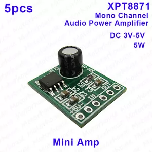 5PCS XPT8871 DC 3V-5V 5W Digital Audio Amplifier AMP Module Mono Single Channel - Picture 1 of 6