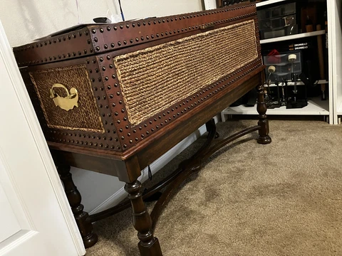 maitland smith leather and wood chest Cover
