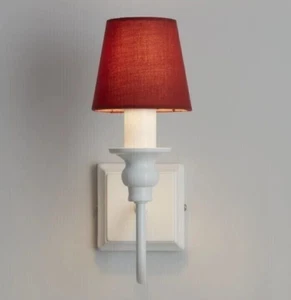 Traditional Small Dark Red Fabric Mini Wall Light Shade Bedroom Living Room Lamp - Picture 1 of 3
