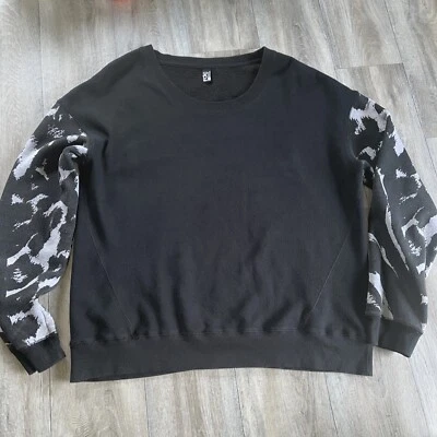 Fox Racing Womens XL Sweatshirt Animal Print Sleeves Pullover Black Gray - Image 1 of 4