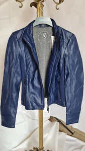 moderne, taillierte Lederjacke (Kunstleder) - Bikerjacke Damen Gr 36 S - Neu - Bild 1 von 5