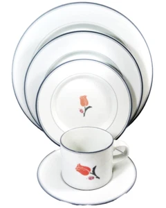 TIVOLI LA TULIPE GRAY by Dansk 5 Piece Place Setting NEW NEVER USED made Japan - Picture 1 of 24