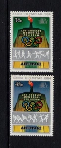Aitutaki 1984 Juegos Olímpicos de verano, jabalina, vallas sin montar o nunca montado sg 495-498 Sc 342-345 - Imagen 1 de 2