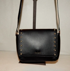 Kate Spade Handbag Purse WKRU5308 F066 Sanders Place Avva Black Leather Studded - Picture 1 of 10