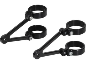 LSL Motorcycle Headlight Bracket Long Without Turn Signal Mounts Black - 39mm - Picture 1 of 1