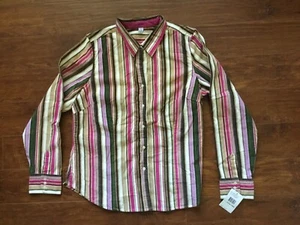 NWT IZOD Women’s stretch long sleeved corduroy striped shirt - SZ XL - Picture 1 of 4