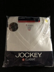 Jockey Men’s V Neck T Shirts Classic 3 Pk Sz Medium Cotton Tag Free New - Picture 1 of 5
