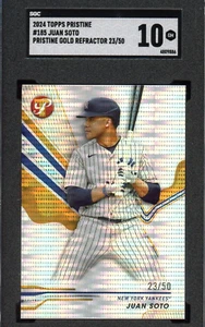 2024 Topps Pristine Juan Soto Gold Refractor /50 New York Yankees SGC 10 POP 2 - Picture 1 of 2