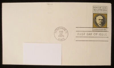 United States Stamps 1970 EDGAR LEE MASTERS AMER POET First Day of Issue Stamp   - Image 1 of 4