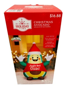 Aguacate de Navidad Guac Holiday Time 3,5 pies 1,07 M de alto inflable soplado por aire de Navidad - Imagen 1 de 4