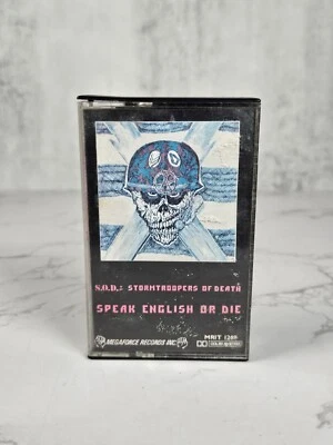 S.O.D. Stormtroopers of Death Speak English or Die Cassette Tape 1987 Megaforce - Image 1 of 3