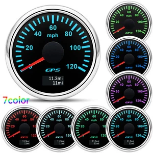 2" 52MM Waterproof GPS Speedometer 0-120MPH Gauge for Motorcycles Boat Car Truck - Picture 1 of 13