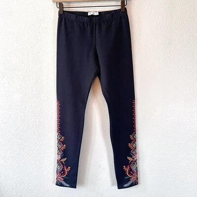 Leggings para mujer JOHNNY WAS XS Aivita florales filigrana bordados negros Foto 1 de 4
