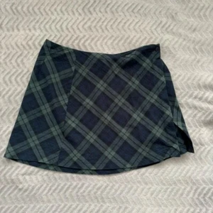 RARE BRANDY MELVILLE checkered green and navy mini wrap skirt - great condition - Picture 1 of 6