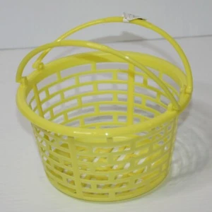 Oriental Trading Bright Yellow Round Plastic Easter Basket Brand NEW - Picture 1 of 1