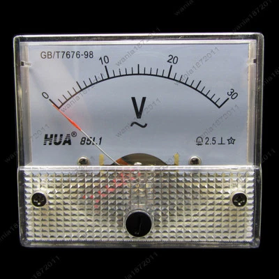 HUA AC 30V Analog Voltmeter Panel Pointer Volt Voltage Meter Gauge 85L1 0-30V AC