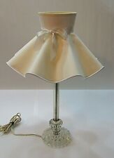 Vintage 1960's Clear Bubble Glass Base Acrylic Electric Table Lamp Scroll Shade