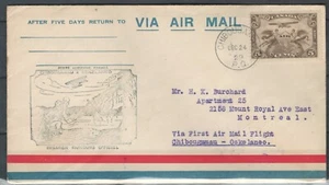 CANADA BRITISH COMMONWEALTH 1ST FLIGHT AIR MAIL COVER TO MONTREAL   LOT (BCL 31) - Picture 1 of 2