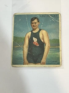 Tarjeta de cigarrillos con punta de corcho Hassan Lou Manley (nadador) 1910 (mal estado) - Imagen 1 de 2