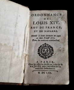 livre 1670 ordonnance de Louis XIV Roi de France et de Navarre "criminelles" - Imagen 1 de 16