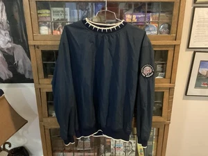 Vintage GREG NORMAN COLLECTION blauer NYLON Pullover PATCHED Windbreaker Gr. M - cool - Bild 1 von 13