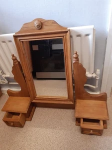 Pine Dressing Table Swing Mirror With Drawers - Picture 1 of 10