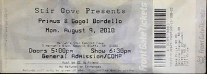 Primus Gogol Bordello Ticket Stir Cove Harrahs Casino Council Bluffs 8.9.2010 - Bild 1 von 2