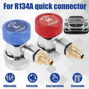 2Pcs Quick Coupler Adapter Metal Car Air Conditioning Coupler Adapter with stnsd - Picture 1 of 11
