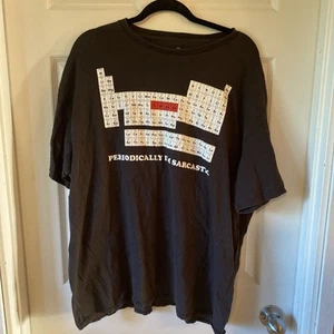 T-shirt tavola periodica taglia 2XL sarcasmo umorismo nera manica corta unisex - Foto 1 di 10