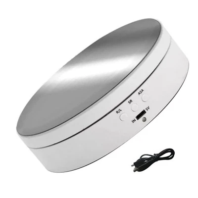 1Pc Rechargable 360° Rotating Display Stand Jewelry Photography Show Holder - Image 1 of 4