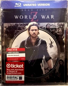 WORLD WAR Z Factory Sealed OOP TARGET LE EMBOSSED STEELBOOK BR w/PROTECTOR MintY - Picture 1 of 8
