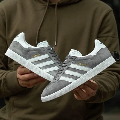 Adidas Originals Gazelle Men’s Athletic Shoe Gray Sneakers Trainer Footwear #480 - Image 1 of 4