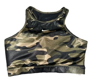 Women’s Nike Dri fit Size Large Army Green Camo Sports Bra Used - Picture 1 of 4