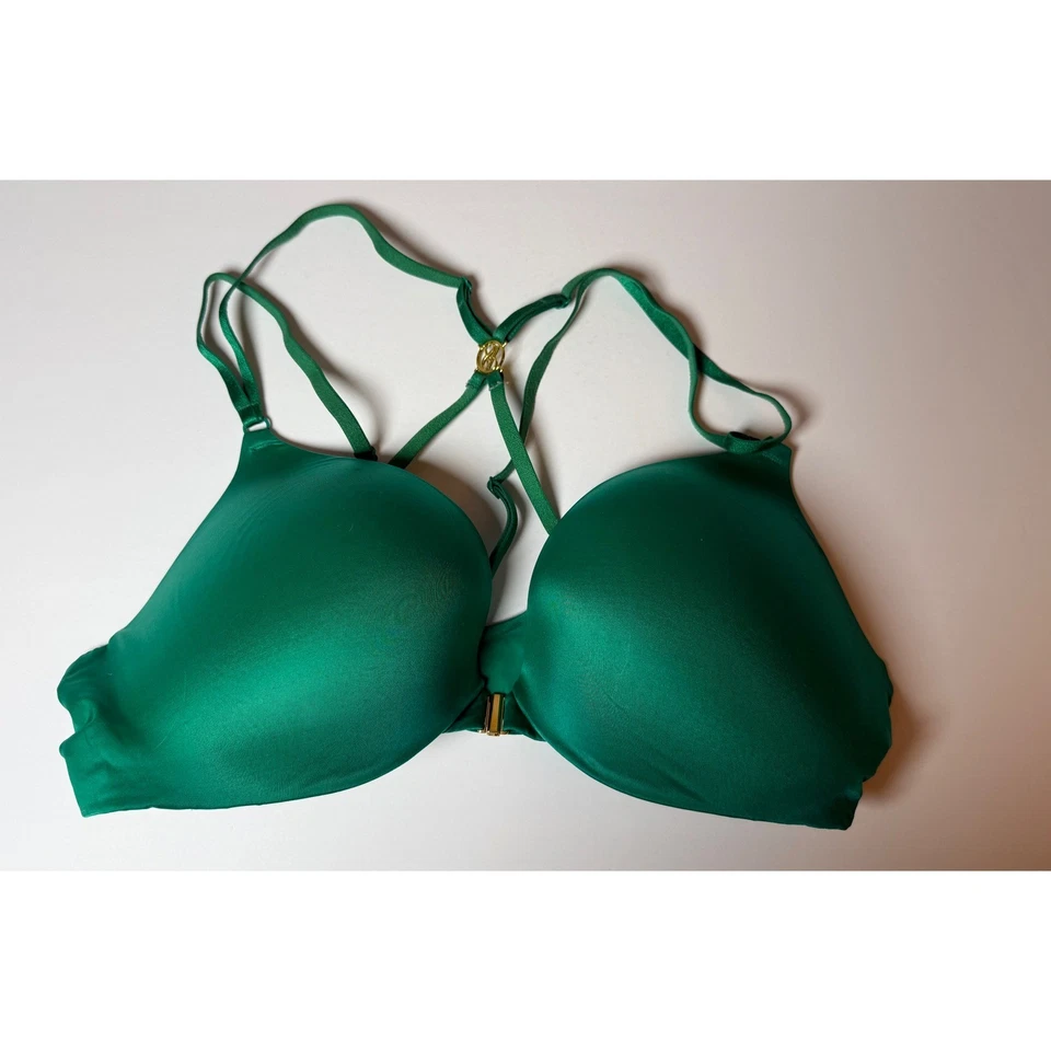 Sutiã Victoria's Secret Push Up Verde Racerback Dourado Hardware Tamanho 38C - Imagem 1 de 4