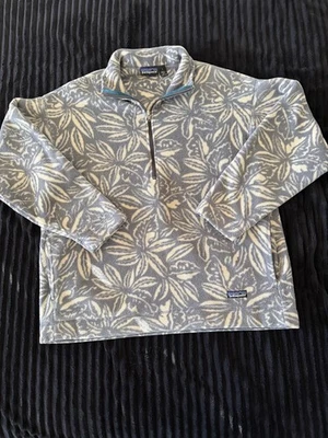 RARE VINTAGE 1990's Patagonia Men's Hawaiian Floral 1/2 Zip Fleece Jacket L - Image 1 of 4