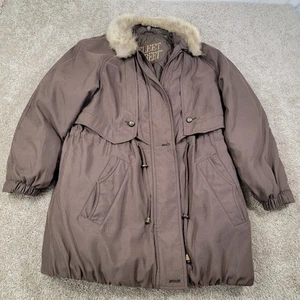 Fleet Street Brown Winter Coat Faux Fur Collar Outerwear Duck Lined Size Small - Picture 1 of 4