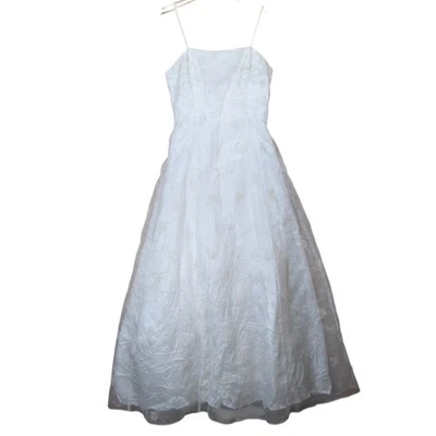 Jessica McClintock Gunne Sax Millennium 2000 White Floral Gown Formal Dress 5 - Image 1 of 4