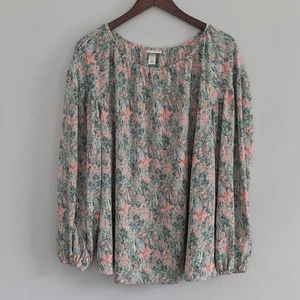 Women's Top Floral Spring Blouse Size X Ava & Viv 0x Basically XL PLUS - Picture 1 of 6