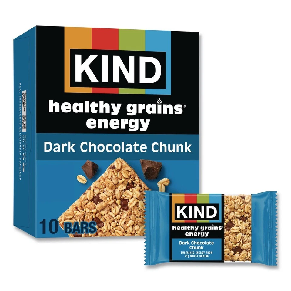 Kind Snacks 67074 Healthy Grains Energy Dark Chocolate Chunk Bars 1.4 Oz Bar