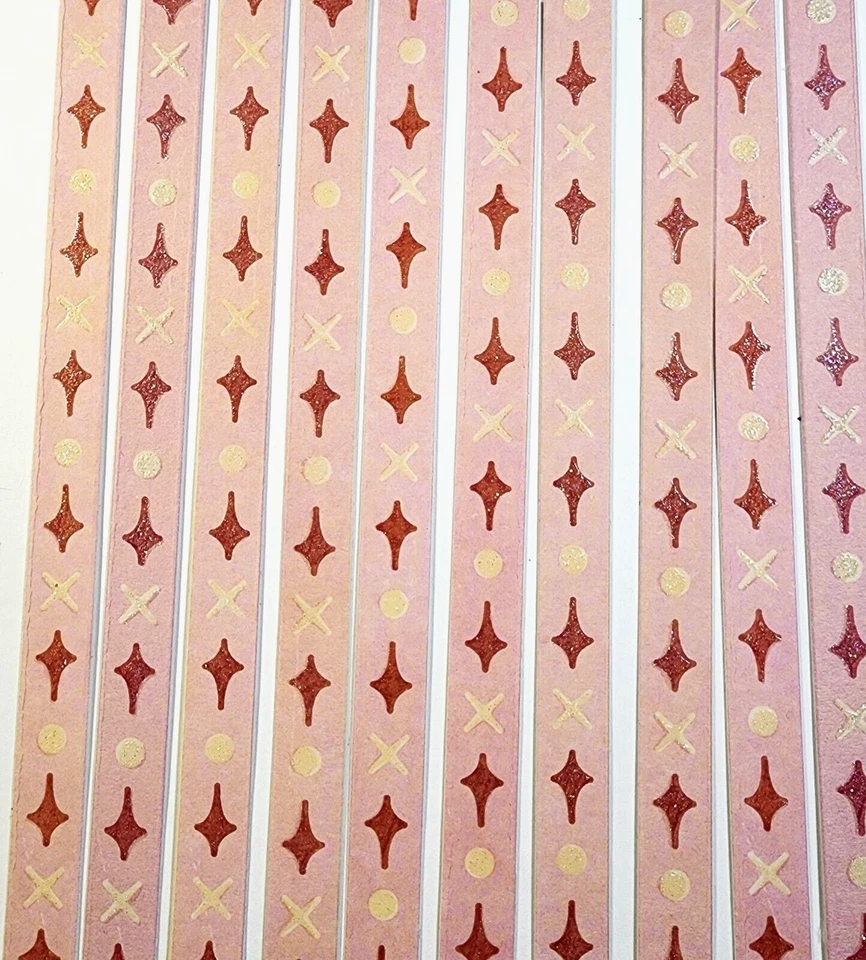 Retro Stars Cross Dots Glitter Accent K&Company Cardstock 10 Pcs 6" x 3/8" - Image 1 of 1