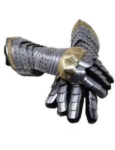 Medieval Steel Gauntlet Gloves Knight Pair Of Crusader Armor Reenactment Cosplay