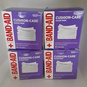 4 box lot Band-Aid Brand Absorbent Cushion Care Gauze Pads 4x4 & 2x2 - Picture 1 of 1