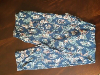 LuLaRoe Leggings OS, Teal/Peach/White Geometric Dots, NWT - Image 1 of 2