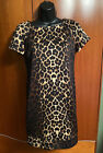 Necessary Objects Short Sleeves Brown Animal Print Dress Size Xs