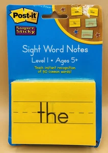 Post-it SIGHT WORD NOTES - LEVEL 1 - AGES 5+ By 3M, BRAND NEW - Picture 1 of 6