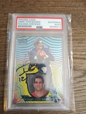 1997 Pacific Invincible Foil Football Card #15 Vinny Testaverde  Ravens PSA Auto