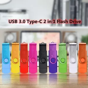 Type-C 2 in 1 USB 3.0 Storage Stick Flash Memory Drive Android/Samsung/Huawei/PC - Picture 1 of 11