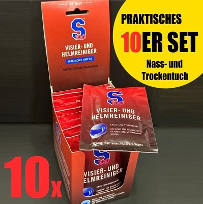 DR. WACK S100 10 Stk. Visier- und Helmreiniger Visierreiniger Nass+Trocken Tuch unterwegs