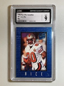 Jerry Rice 1996 Fleer Ultra Sensations BLUE - #91 - CGC 9 Mint - Picture 1 of 2